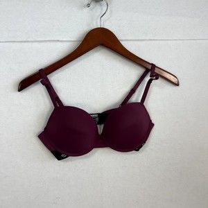 Joe Boxer Womens Size 34B Maroon Padded Push-up Bra New Without Tags Logo